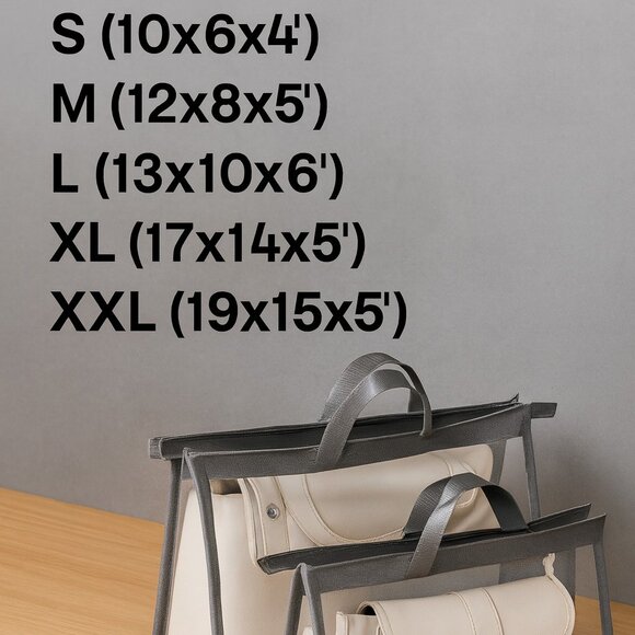 Clear Purse Handbag Storage Dustproof Vinyl Bag Transparent Organizer w/Zipper - Picture 3 of 7